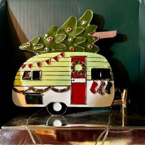 Happy Camper Xmas stocking hanger. NIB